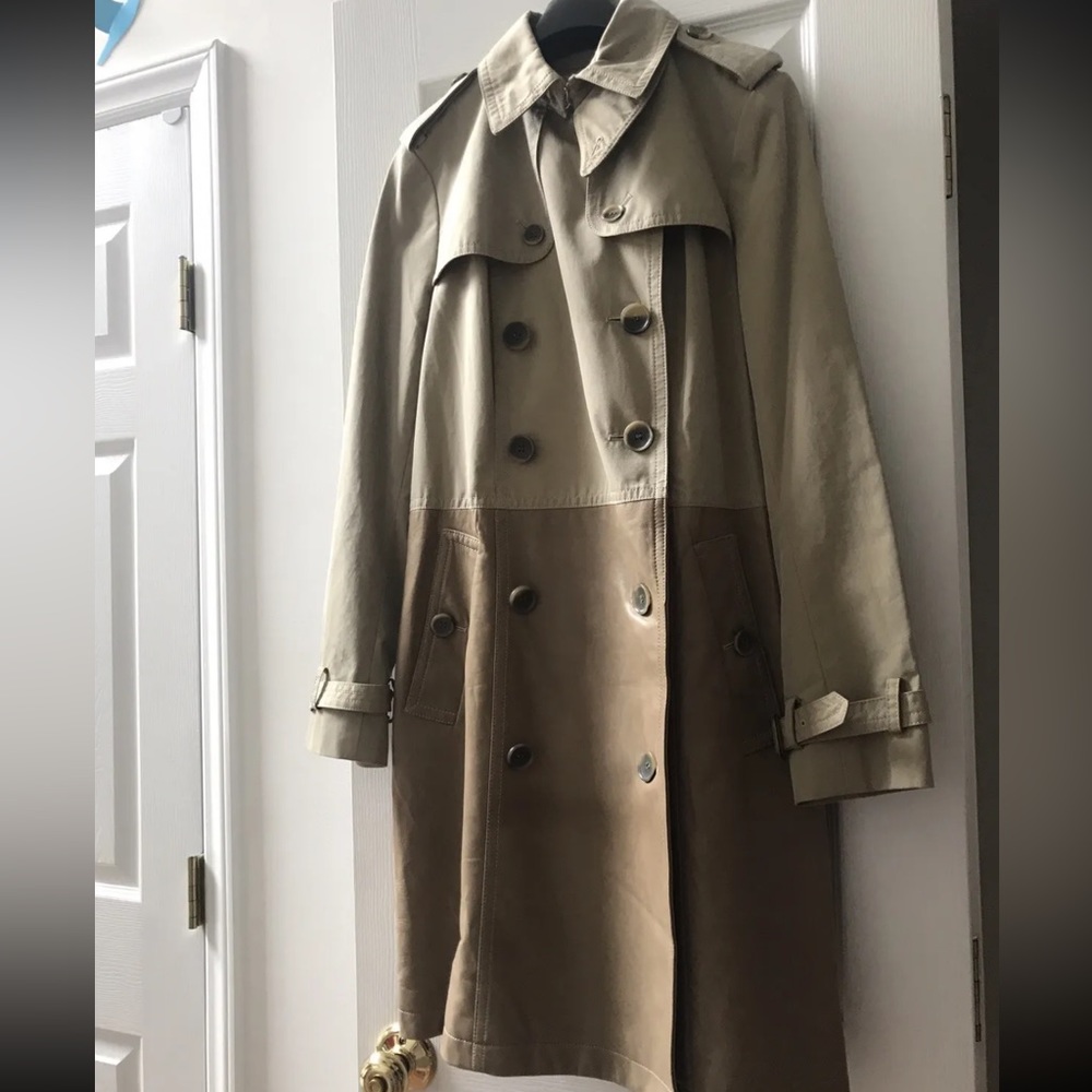 NWT COACH COMBO SLIM TRENCH COAT F84818 NATURAL KHAKI SIZE SMALL